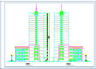 简单大气高层建筑cad施工设计图纸-图二