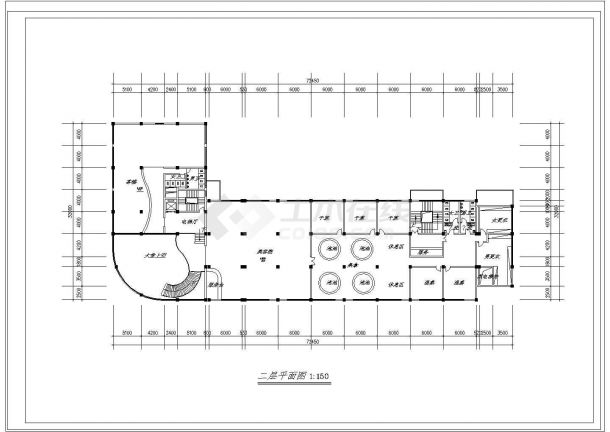 某酒店CAD全套建筑设计完整方案图-图二