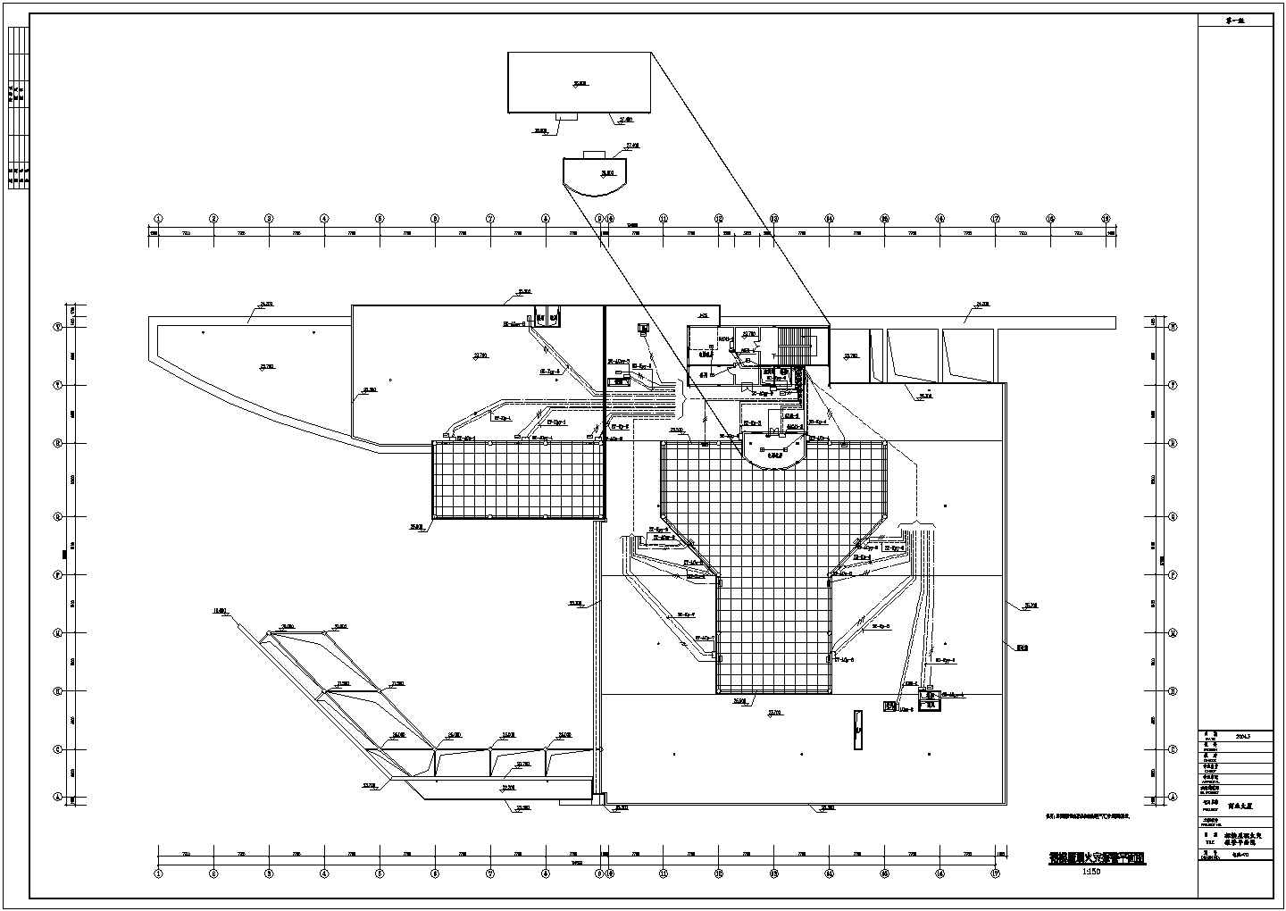 某高层商业大厦强弱电消防CAD电气设计平面图