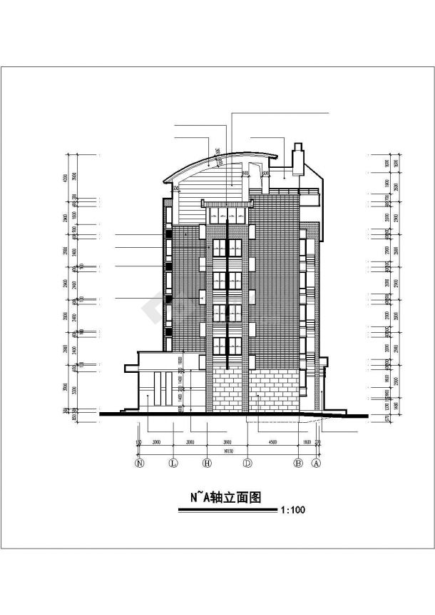 滁州某小区6层砖混结构住宅楼建筑设计CAD图纸（含阁楼和半地下室层）-图一