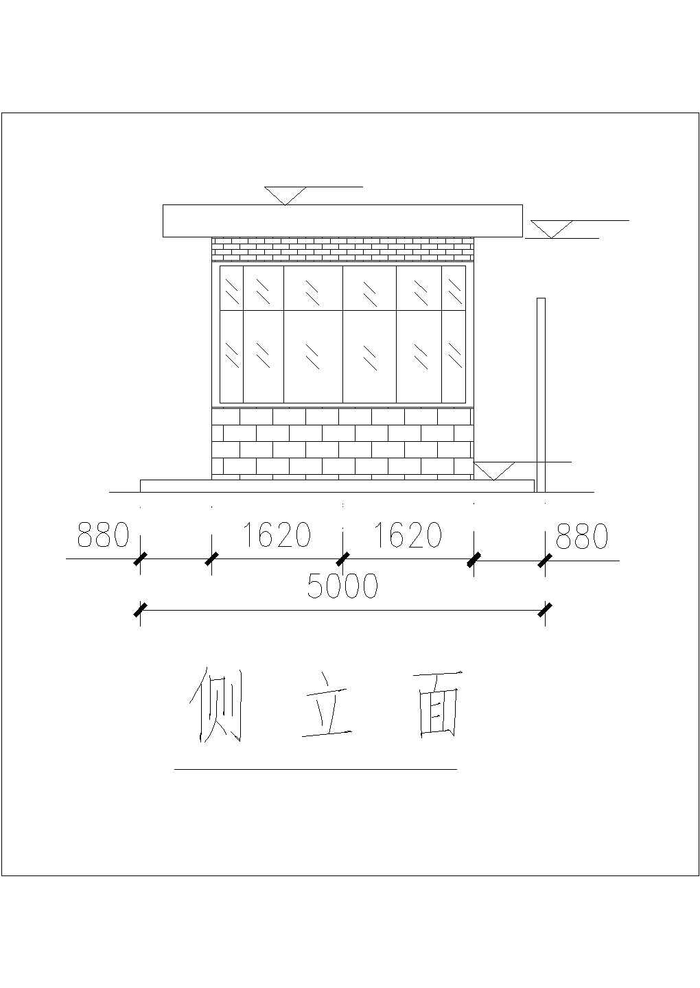 工厂门卫建筑cad结构设计平面施工图纸