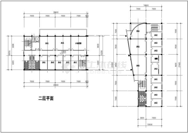供电公司办公大楼cad详细设计施工图cad平面图-图二