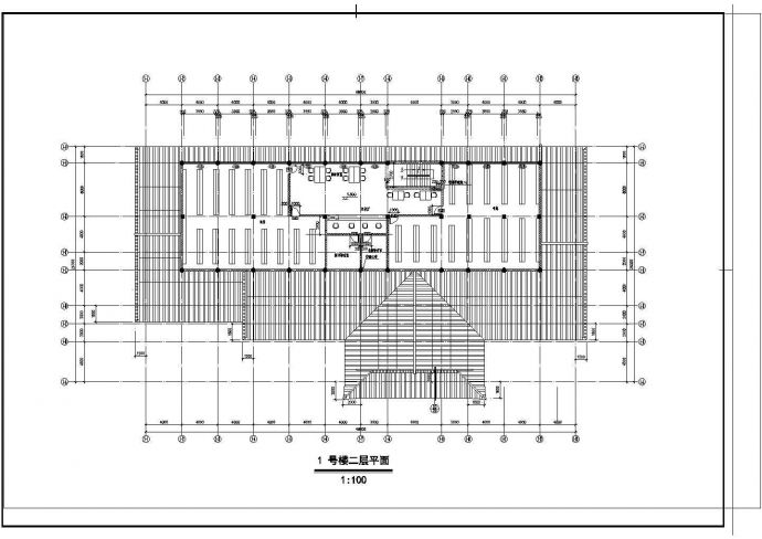 三层仿古图书馆建筑施工设计cad图，含设计说明_图1