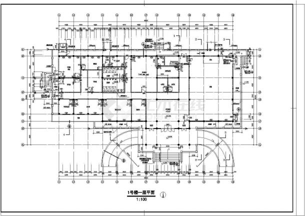 三层仿古图书馆建筑施工设计cad图，含设计说明-图二