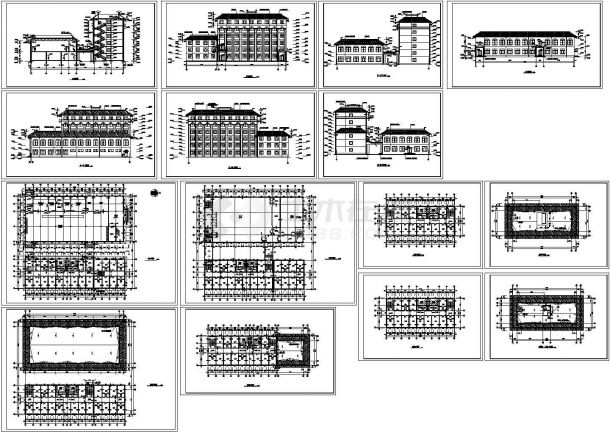 某学校宿舍餐厅综合楼建筑方案设计施工CAD图纸（含说明等）-图一