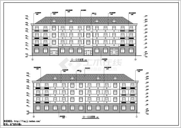 某4层宿舍楼建筑方案设计施工CAD图纸（含说明书）-图二