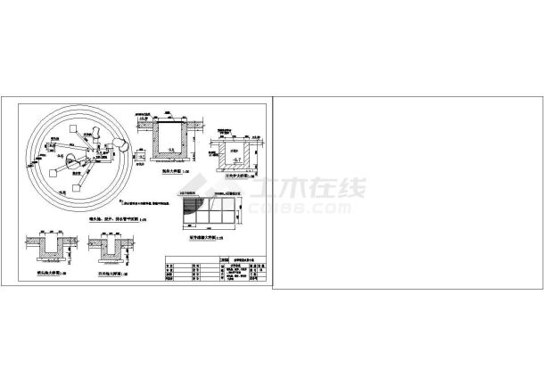 一个水帘喷泉水景小品全套cad施工图-图一