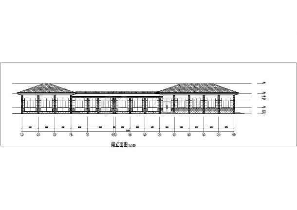 某单层餐厅娱乐宿舍楼建筑方案设计施工CAD图纸（含说明书）-图二