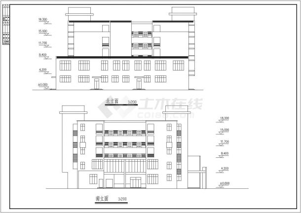 某中学餐厅宿舍综合楼建筑方案设计施工CAD图纸（含说明书）-图一
