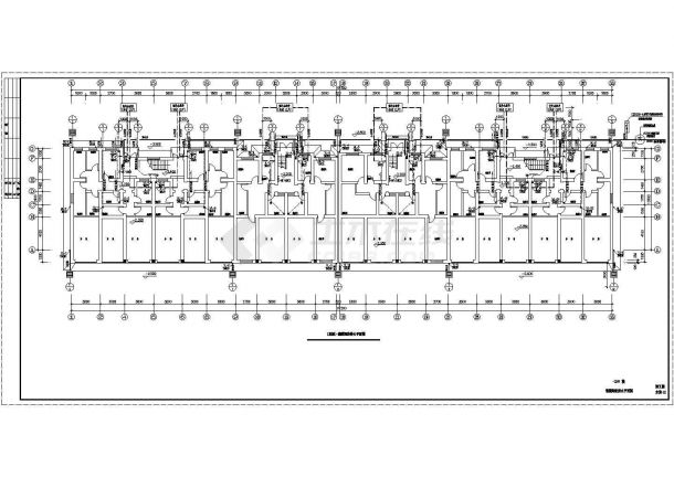 长67.2米 宽12.6米 -1+6层(1梯2户4户4单元)砖混小区住宅楼建筑设计施工图-图二