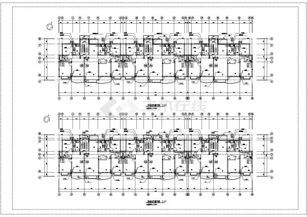 长57米 宽12.34米 -1+6层(1梯2户3单元)4128.57平住宅楼建筑设计施工图-图二