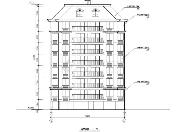 某8层复式普通住宅楼建筑方案设计施工CAD图纸-图二