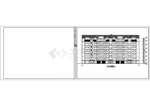 某六层框架结构住宅楼建筑方案设计施工CAD图纸-图二