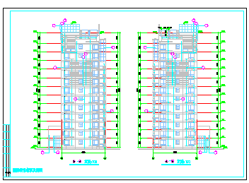 两个单元住宅楼外立面cad设计施工图_图1