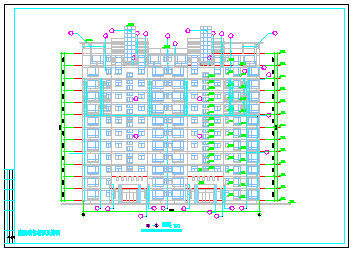 两个单元住宅楼外立面cad设计施工图-图二