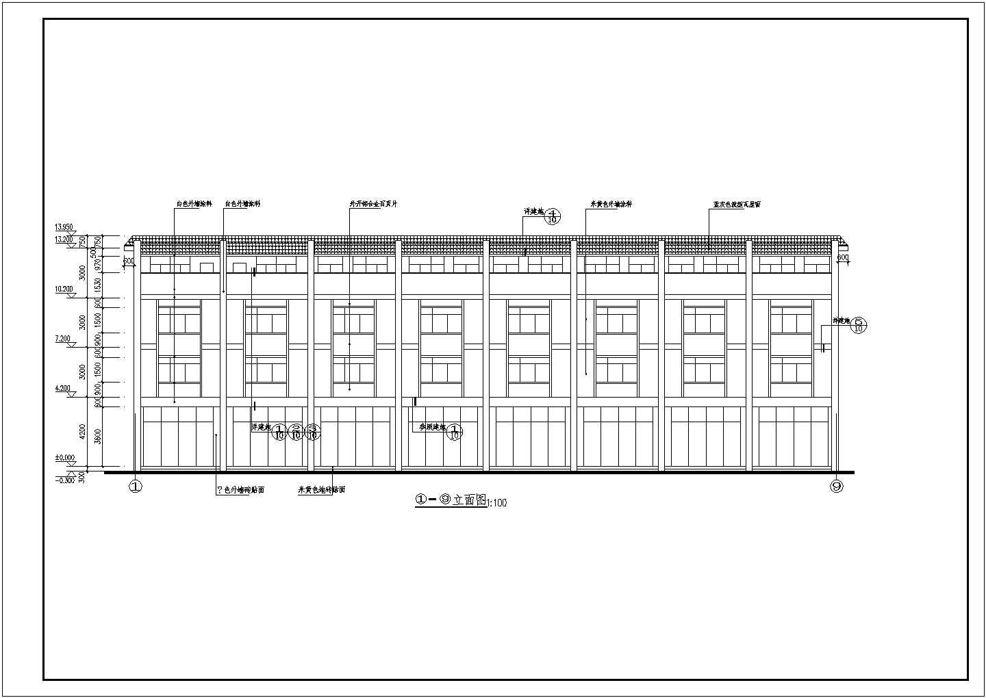 某商铺建筑CAD大样完整构造详细施工图