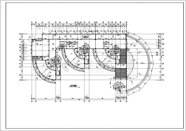 某幼儿园CAD建筑设计完整平立面方案-图二