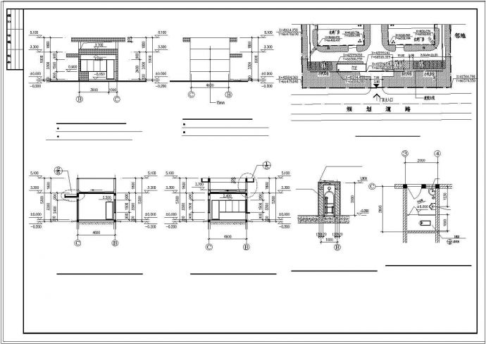 某传达室建筑设计cad施工图纸_图1