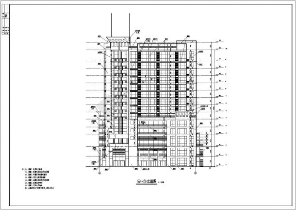 某商务广场CAD建筑设计施工完整规划图-图二