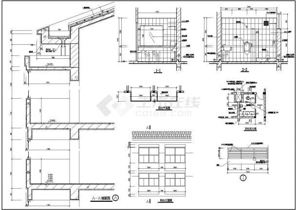 某学生宿舍建筑CAD设计构造完整大样图-图一