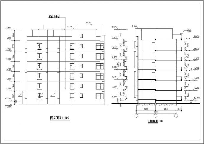 苏州市吴秋北路某小区6层砖混结构住宅楼建筑设计CAD图纸_图1