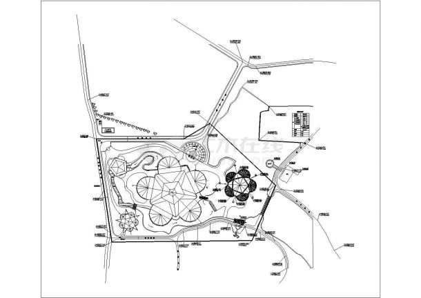 某华南植物园CAD设计构造园林大样总平面图-图一