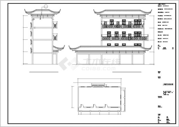 天山茶城（多层框架结构）设计cad全套建筑施工图-图二