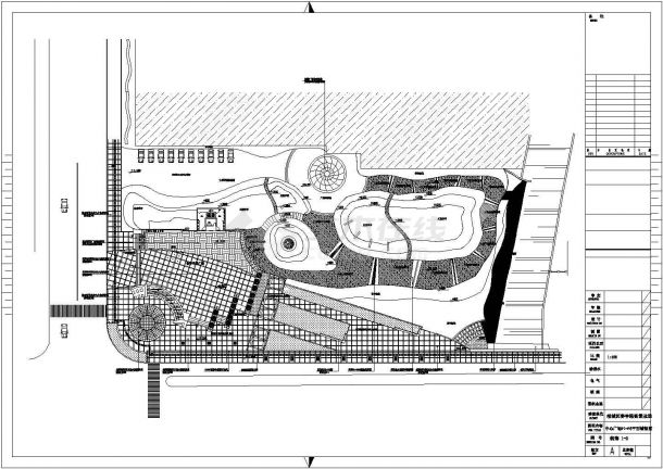 江苏某公园CAD景观设计完整施工图广场平面-图一