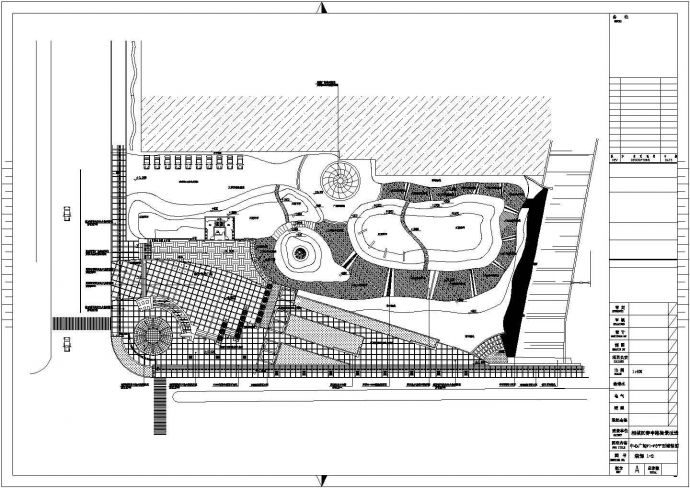 江苏某公园CAD景观设计完整施工图广场平面_图1