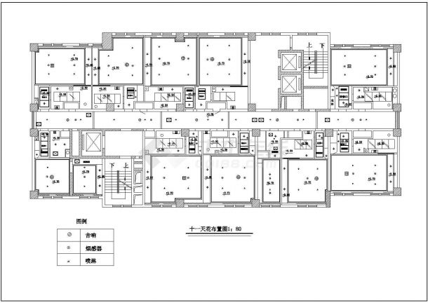 某宾馆客房建筑CAD完整平面设计构造图-图一