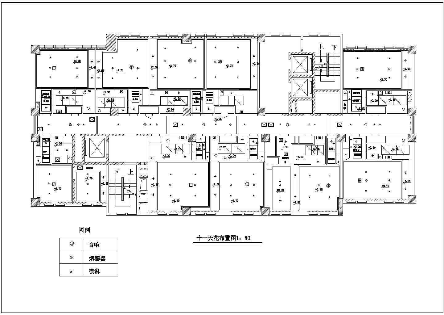 某宾馆客房建筑CAD完整平面设计构造图