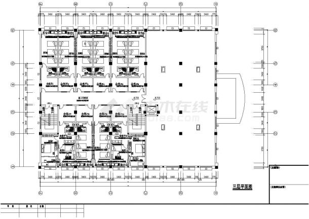 某集团公司三七层平面CAD全套构造施工图纸-图一