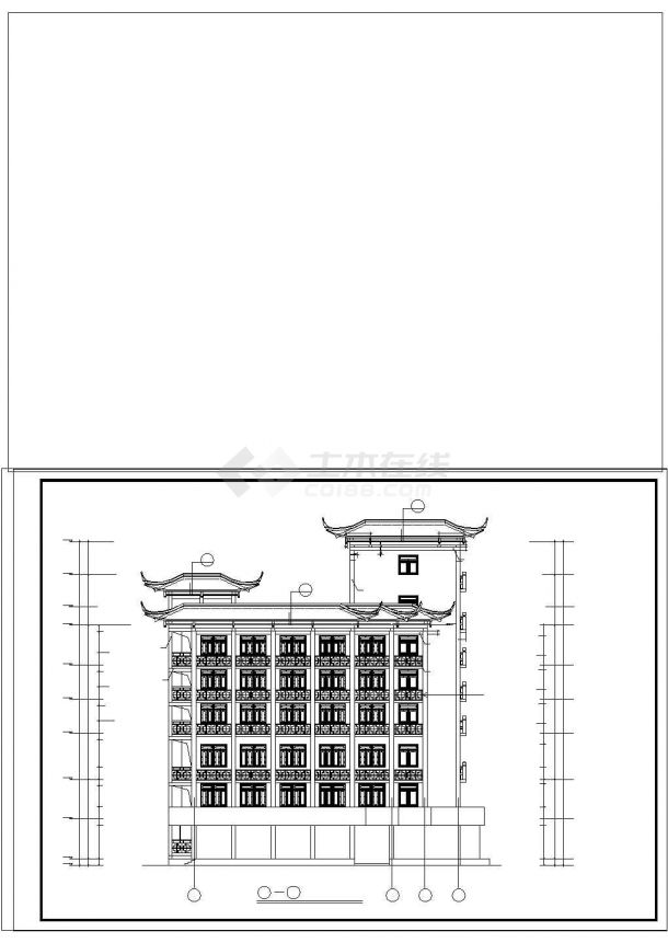 [天山]某茶城大楼外立面装饰cad施工图纸-图二