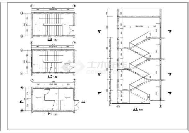 5层宿舍楼建筑设计cad施工图-图二