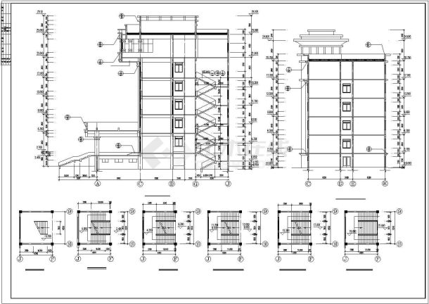 某市土地房屋交易中心建筑结构cad施工图-图一