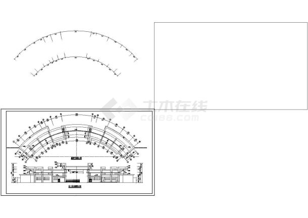 某小区大门建筑设计方案cad施工图-图二