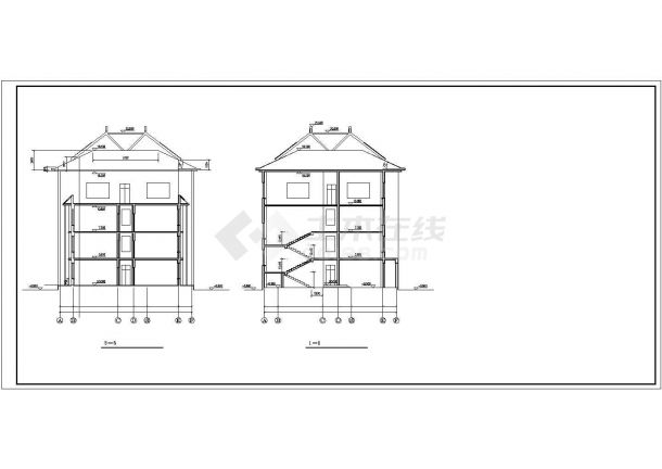 办公楼设计_某园林局综合办公楼cad建筑设计施工图-图一