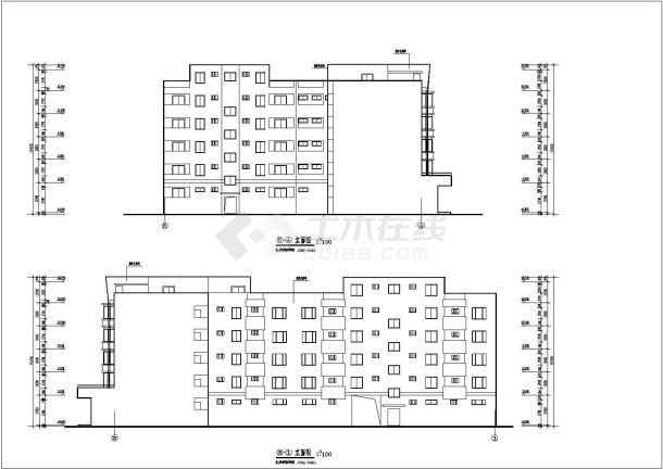某六层混合户型住宅楼建筑方案设计施工CAD图纸-图一