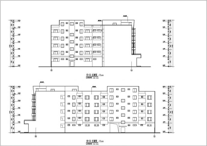 某六层混合户型住宅楼建筑方案设计施工CAD图纸_图1