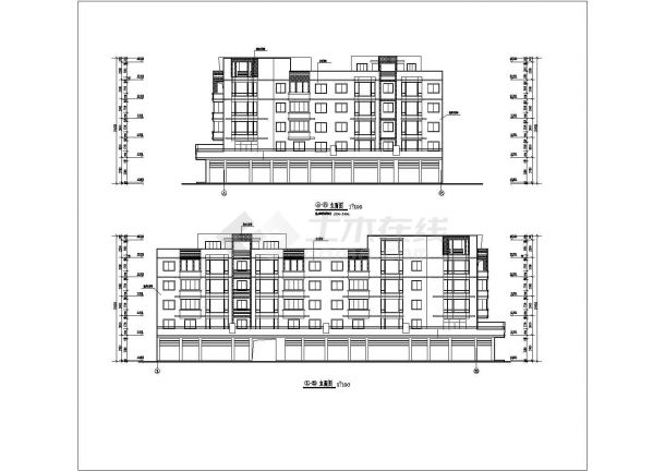某六层混合户型住宅楼建筑方案设计施工CAD图纸-图二