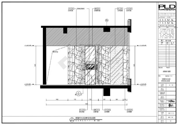 成都维尔酒店-B型豪华大床房MR9房型装饰施工CAD图-图二