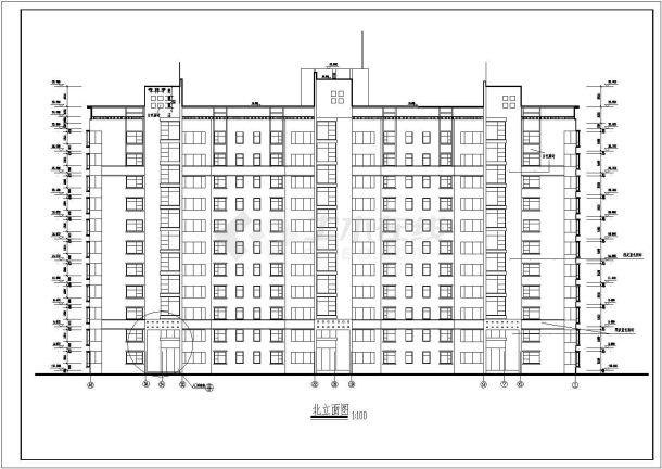 某11层不对称户型住宅建筑方案设计施工CAD图纸-图二