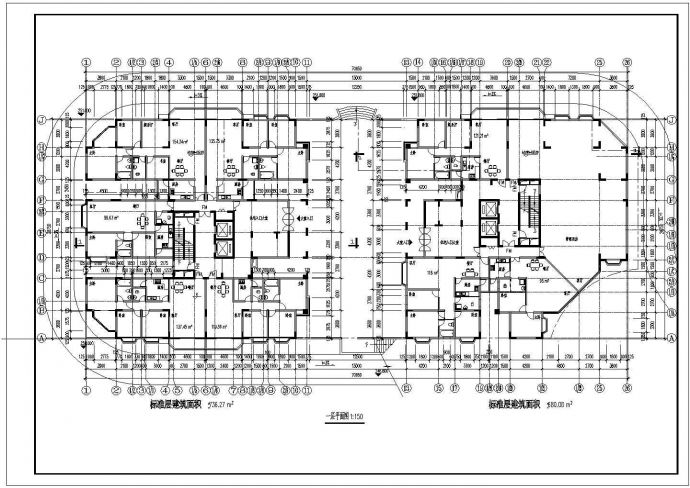 某26层双塔式节能住宅建筑方案设计施工CAD图纸_图1