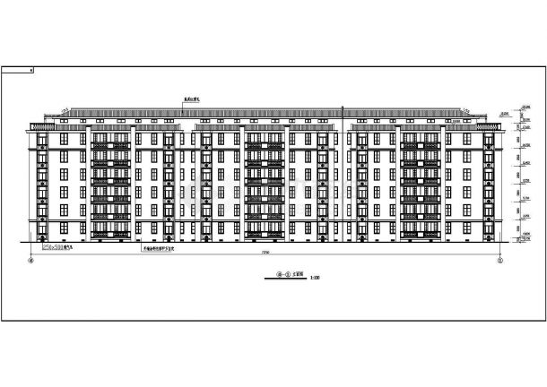 某六层跃层经典住宅建筑方案设计施工CAD图纸-图二