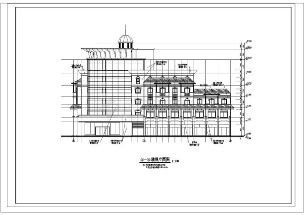 某滨江新区新桥村小区会所CAD建筑施工设计图-图一