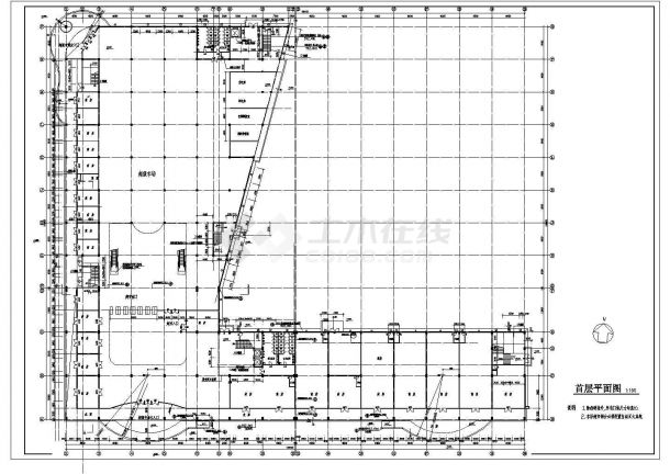 某大型商业广场CAD框架结构大样设计施工图-图二