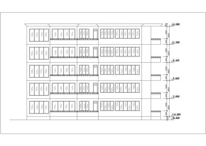 厦门市学校家属区5层砖混结构住宅楼平立面设计CAD图纸_图1