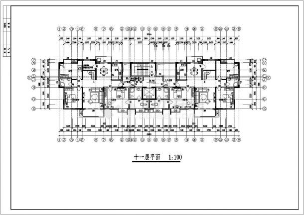 南昌市某小区4570平米11层塔式高层住宅楼建筑设计CAD图纸（含跃层）-图二
