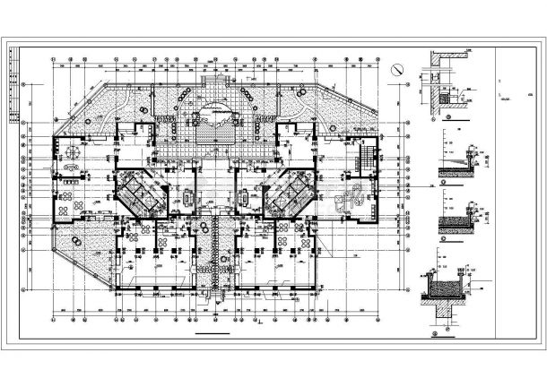 33层框架结构高层住宅楼全套平面设计CAD图纸（含机房层和水箱层）-图二