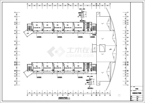 合肥某7700㎡四层框架结构教学楼电气设计CAD图纸（高15.6米）-图一